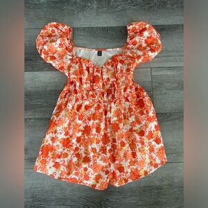 Orange romper. So perfect for summer! Size L new no tags